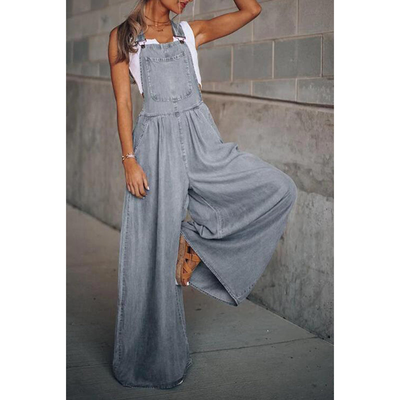 Monique - Wijde Denim Jumpsuit