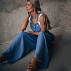 Monique - Wijde Denim Jumpsuit