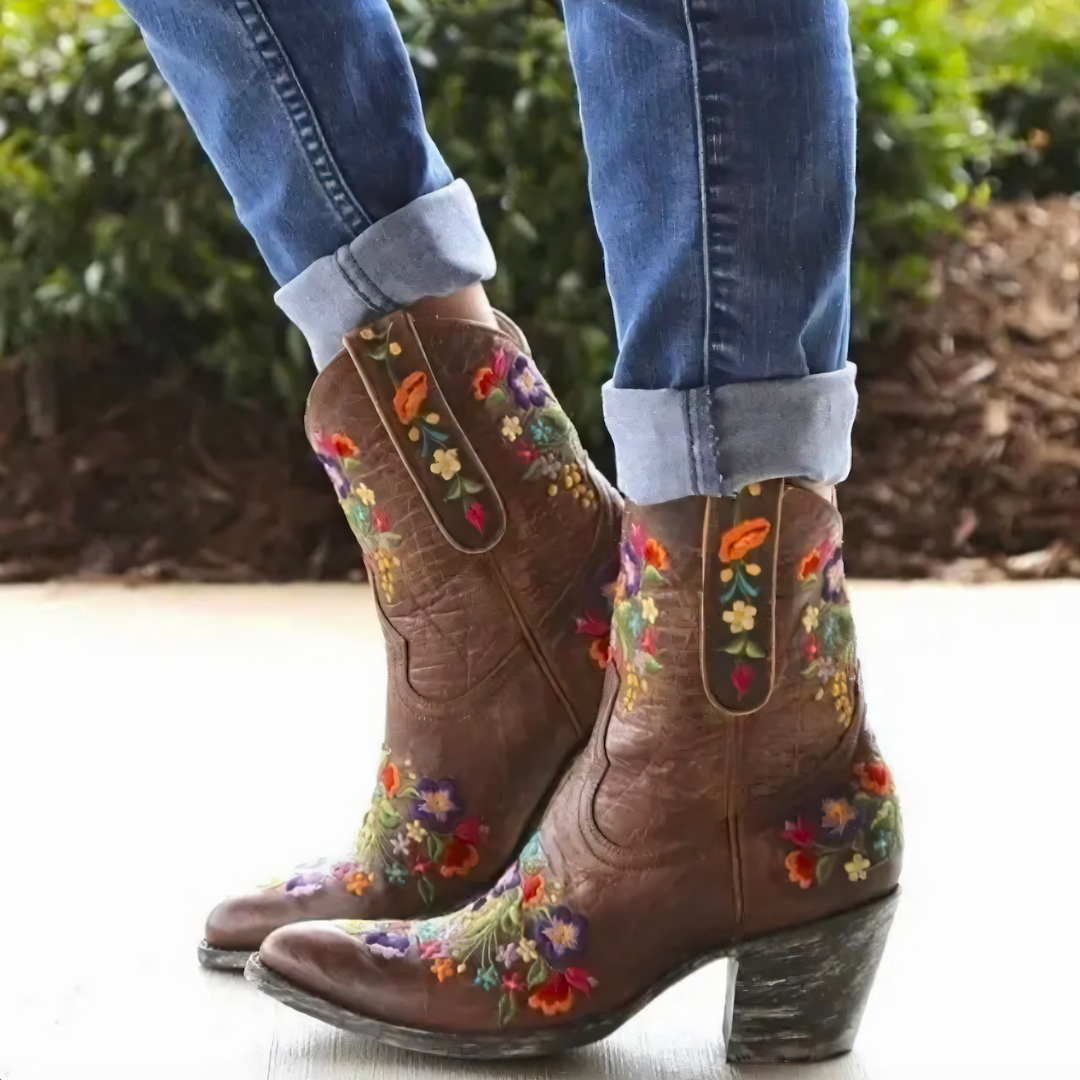 Simone - Vintage Leren Cowboy Laarzen Dames
