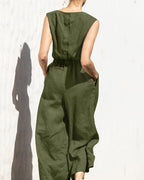 Linda - Mouwloze Jumpsuit Met Wijde Pijpen En Trendy Design