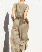 Linda - Mouwloze Jumpsuit Met Wijde Pijpen En Trendy Design