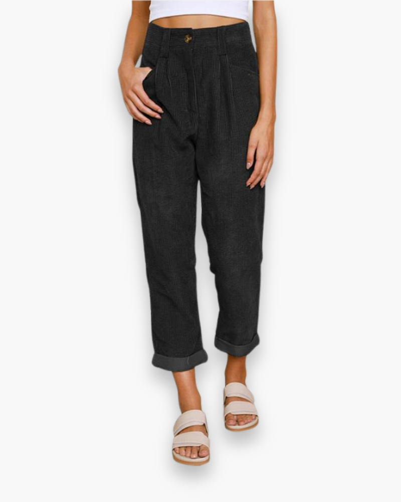 Chantal - Losvallende Linnen Broek Hoge Taille Dames