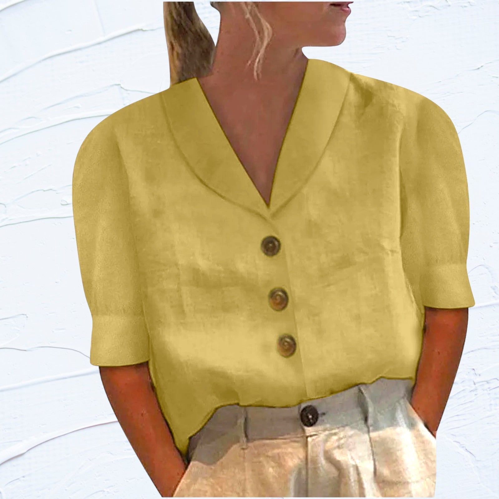 Inge - Elegante Linnen Zomer Top Dames