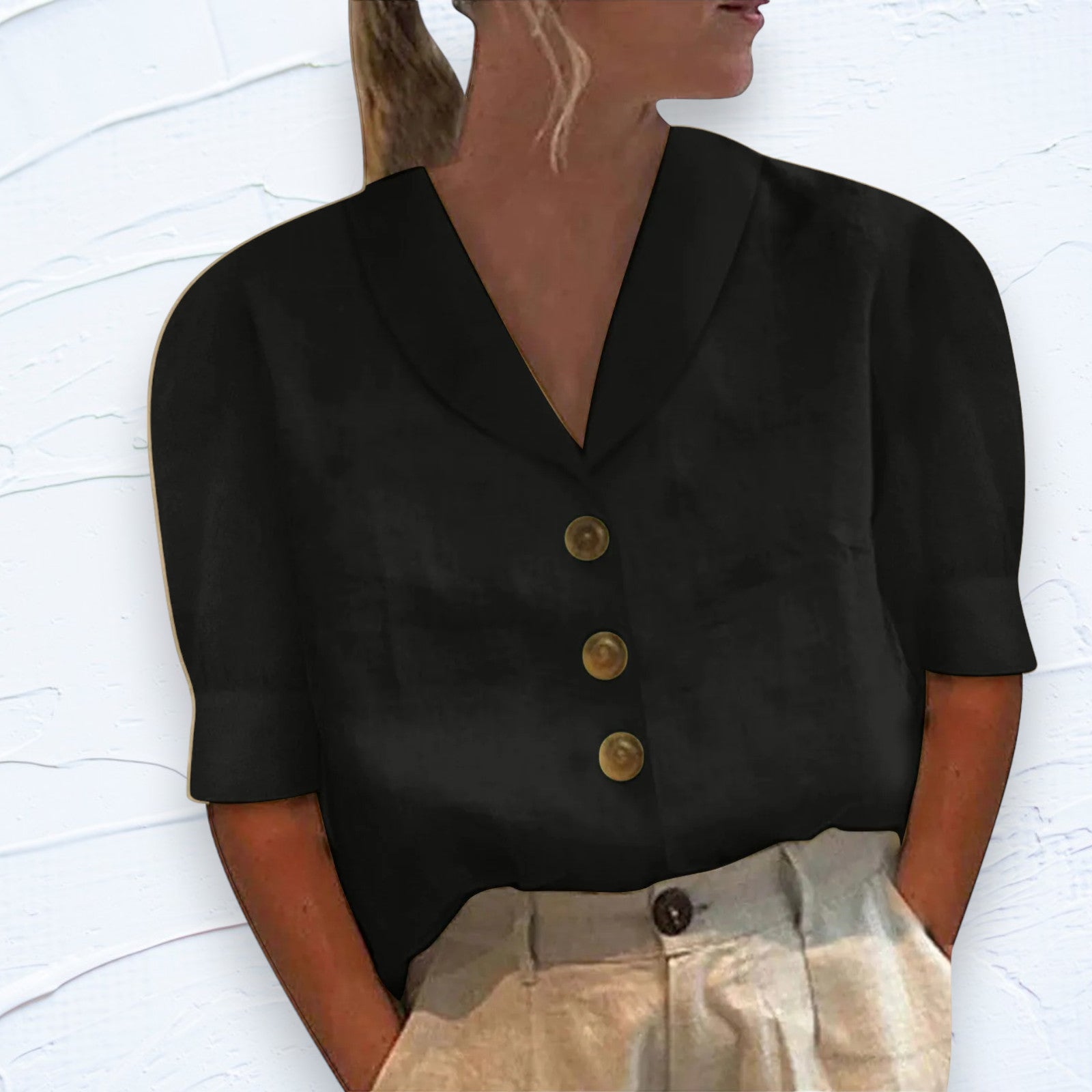 Inge - Elegante Linnen Zomer Top Dames