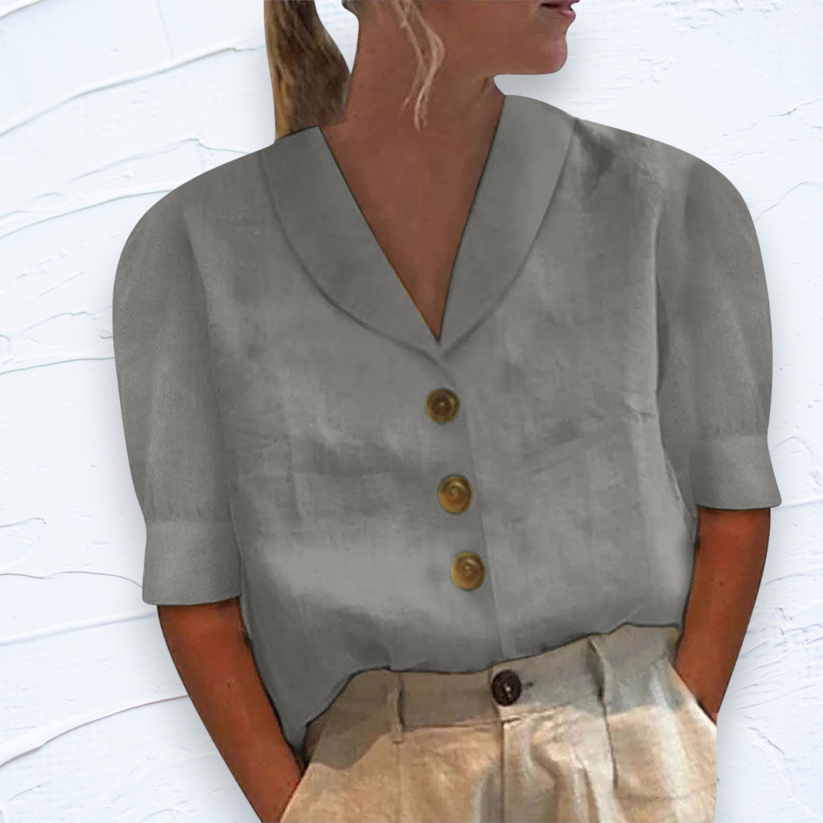 Inge - Elegante Linnen Zomer Top Dames