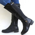Simone - Elegante Leren Laarzen Met Hak Dames