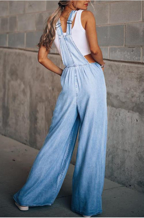 Monique - Wijde Denim Jumpsuit