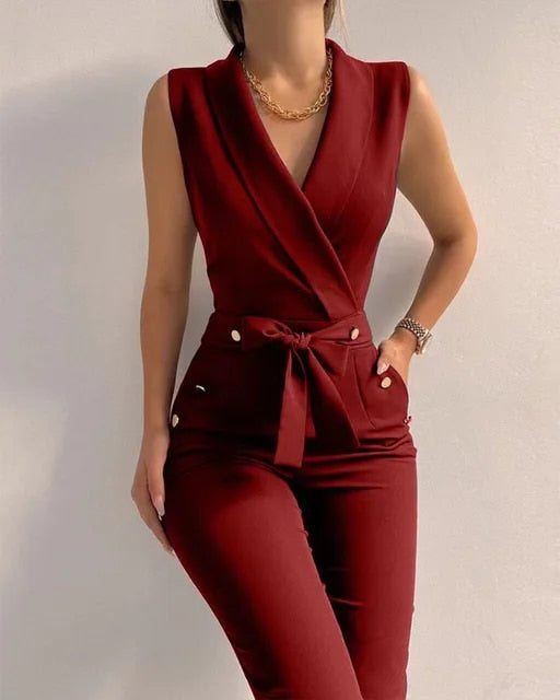 Esther - Elegante Mouwloze Zomer Jumpsuit